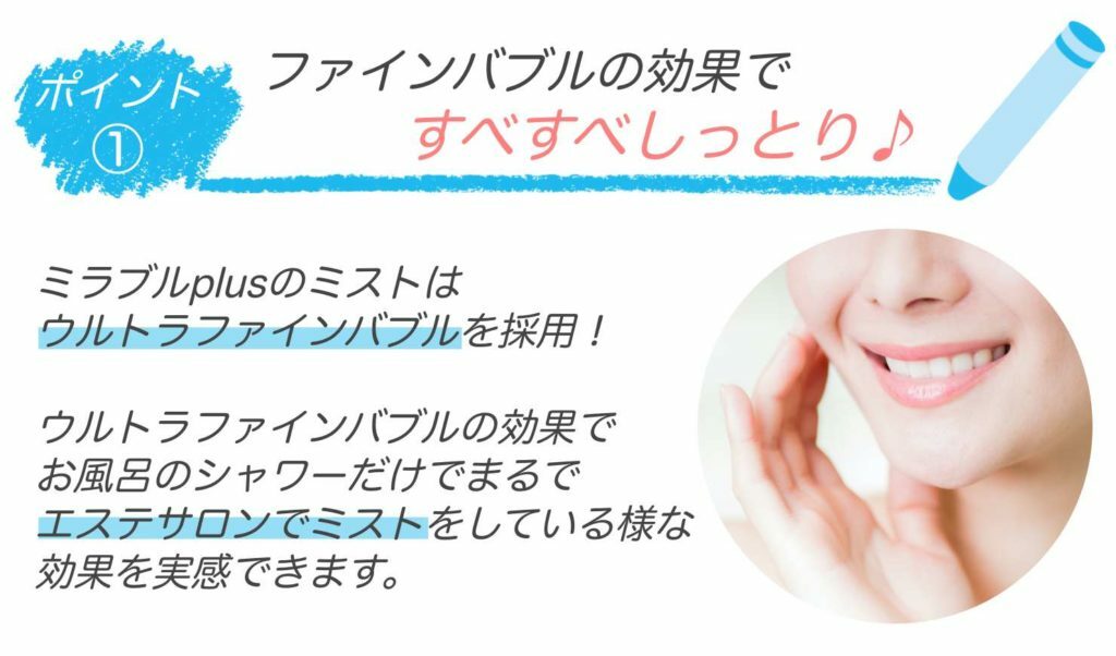 ファインバブルの効果ですべすべしっとり